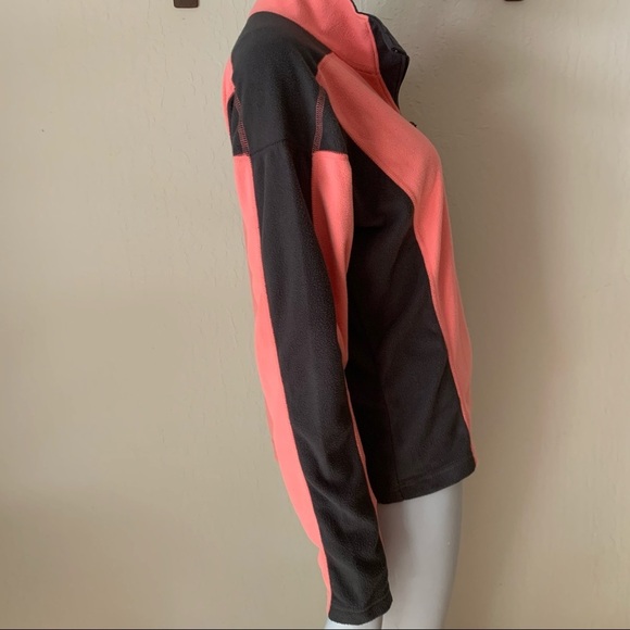 MOUNTAIN HARDWEAR 1/4 Zip Fleece Pullover Coral Pink Charcoal Grey Athletic SM - Picture 7 of 12